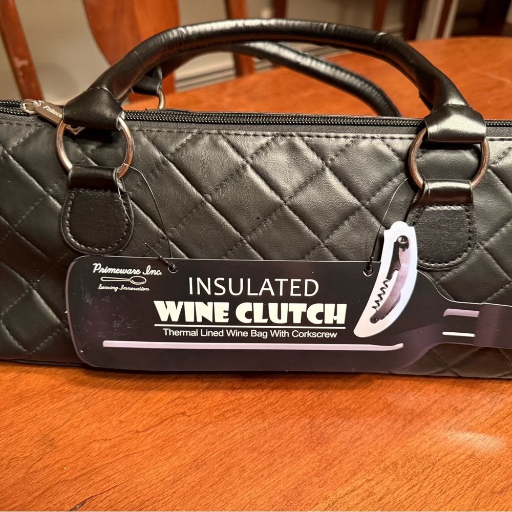 Insulated Black Wine Clutch
